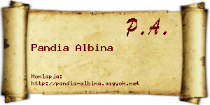 Pandia Albina névjegykártya